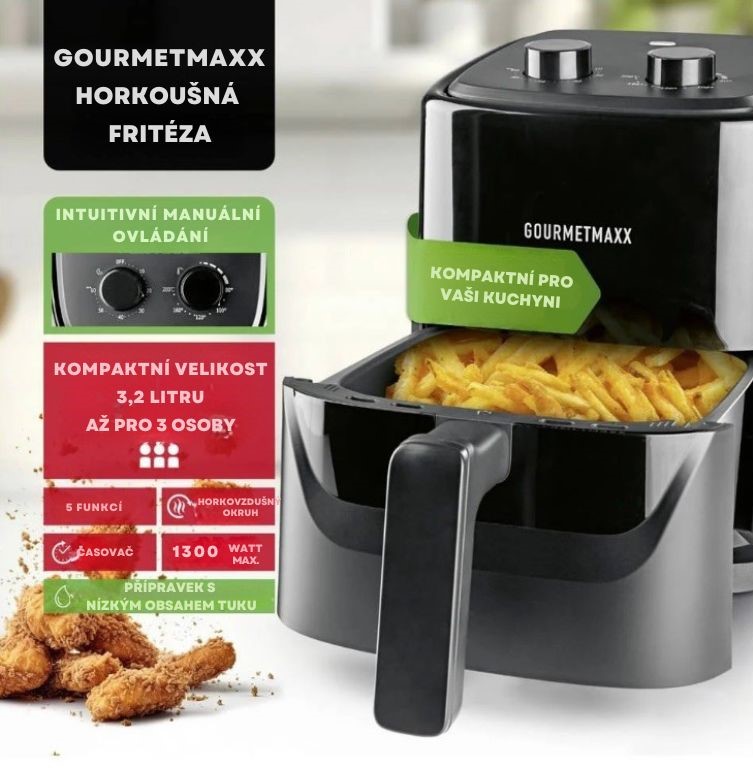 GourmetMaxx Horkovzdušná fritéza 19170-1